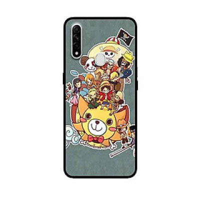 Ốp Lưng in cho Oppo A8 Mẫu Hải Tặc Mũ Rơm Nền Xanh - Hàng Chính Hãng