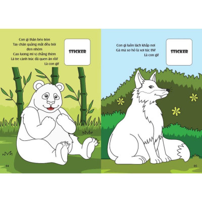 Sách - Bé Tô Màu - Khám Phá Rừng Xanh Hùng Vĩ - 20+ Hình Dán Sticker - Việt Thư