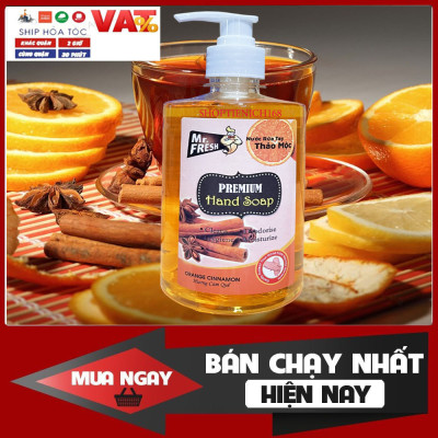 Nước rửa tay thảo mộc Premium Hand Soap Mr Fresh 500ml - an toàn cho da tay