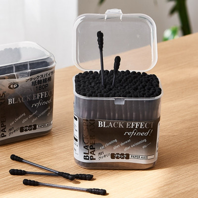 Set 02 Hộp tăm bông lấy ráy tai Than hoạt tính 180P - Hàng nội địa Nhật Bản