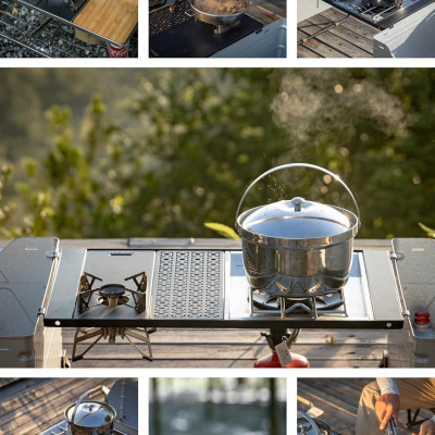 Mặt bàn nhôm một phần hai có họa tiết Campingmoon IGT CK-12F-2P CK12F (2 tấm)