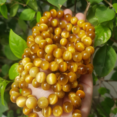 Vòng Tay Phong Thủy Đá Mắt Hổ tự nhiên Size 10mm loại Bóng Đẹp Chuẩn Hợp Nữ mệnh Kim Thổ Thủy đeo lên tay bóng đẹp sang, tốt sức khỏe hợp tuổi hợp mệnh hợp làm ăn ạ