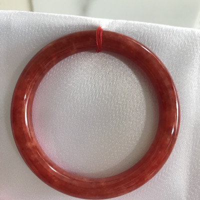 Vòng Cẩm Thạch Đỏ Đẹp A Ni 49mm x chột 7,5mm màu đỏ bông tươi sáng bóng đẹp nữ 45kg - 49kg đeo mệnh hỏa mệnh thổ đeo xuất sắc đẹp món quà tặng ý nghĩa ạ