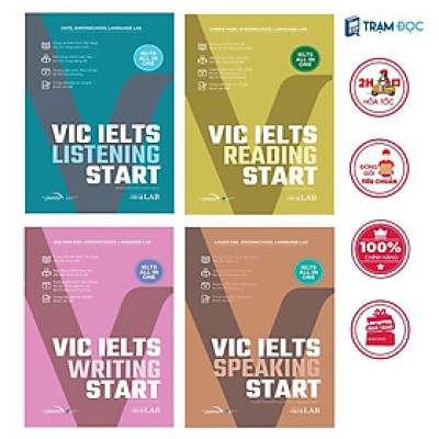 [ Thăng Long Books ] Combo 4 cuốn VIC Start IELTS All in One: Reading + Writing + Listening + Speaking
