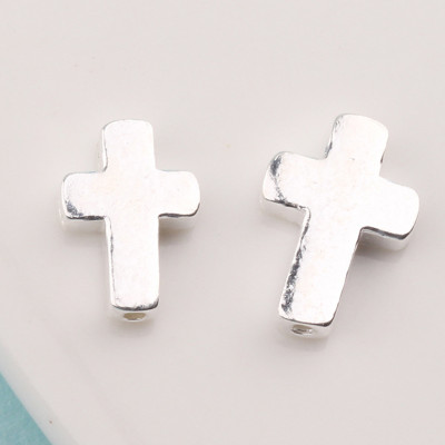 Combo 2 cái charm bạc trắng hình thánh giá xỏ ngang - Ngọc Quý Gemstones 