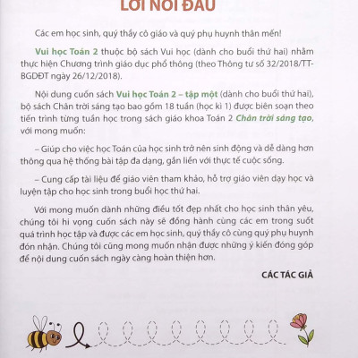 Vui Học Toán Lớp 2 - Tập 1 (Dành Cho Buổi Thứ Hai - Bộ Sách Chân Trời Sáng Tạo) (2022)