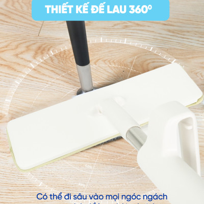 Cây Lau Nhà MyJae Đài Loan Sợi Microfiber Tự Vắt Kháng Khuẩn Ag+ 120cm