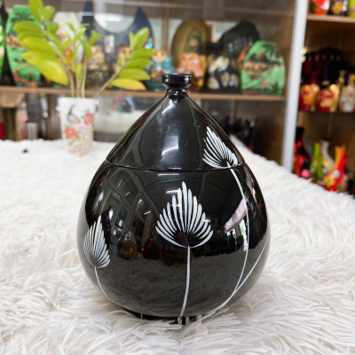 Hủ mận sơn mài Thanh Bình Lê họa tiết phong phú đựng kẹo mứt, trang trí văn phòng, nhà cửa, làm quà tặng ý nghĩa