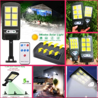 1 ĐÈN LED 6 TIM LED CÔNG XUẤT 150W SÁNG BẰNG ĐIỆN NĂNG LƯỢNG MẶT TRỜI CẢM BIẾN THÔNG MINH
