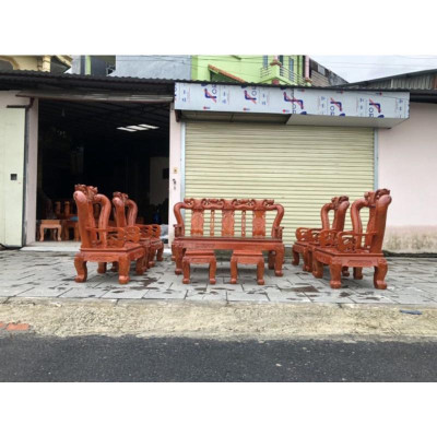 Bộ bàn ghế quốc đào gỗ xoan - NỘI THẤT BÌNH LONG 0988-352-210
