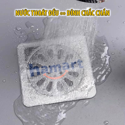 SET 10 Miếng Lưới Lọc Rác Nhà Tắm Chặn Côn Trùng Dán Nắp Cống Thoát Nước Sàn Bồn Rửa Bát Chống Tắc Nghẽn