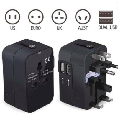 Ổ cắm du lịch CF071, 2 cổng siêu tiện lợi, cốc chuyển đổi dành cho du lịch quốc tế - Hàng chính hãng