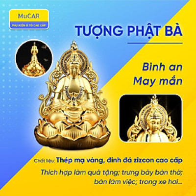 Tượng Phật Quan Âm Trang Trí Xe Ô Tô , Tượng Phật Bà Dát Vàng Chất Lượng Cao