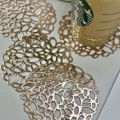 Set 04 tấm đế lót ly cốc hình tròn Echo Flower Ø10cm