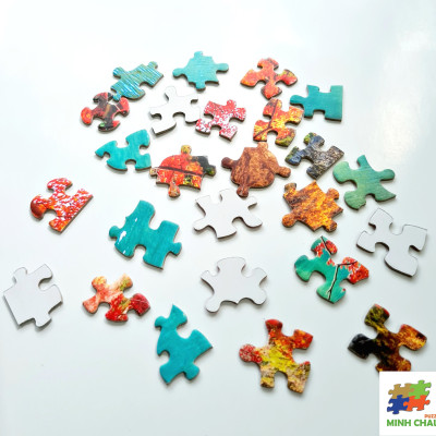 Tranh Xếp Hình Random Cut 750 Mảnh Minh Châu – Gia Đình Cá Heo (40x60cm)