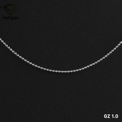Dây chuyền bạc Ý 925 Huệ Ngân Dây bi trơn GZ