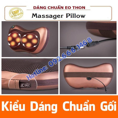 GỐI MASSAGE 8 BI HỒNG NGOẠI TRỊ LIỆU ĐAU MỎI VAI GÁY 