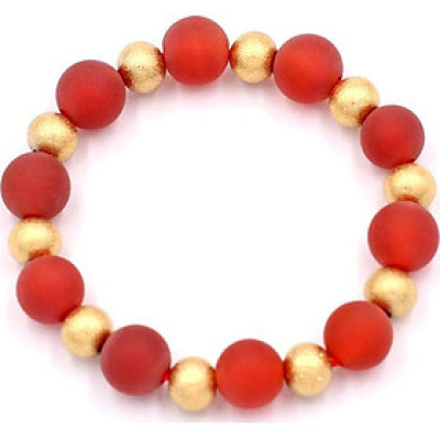 Chuỗi đeo tay phong thủy - thạch anh đỏ mài mờ 10 ly VTAOMHVT1 - hợp mệnh Hỏa, mệnh Thổ