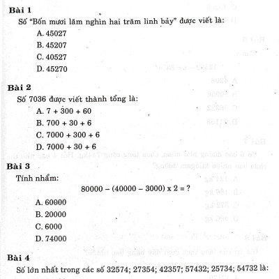 Các Dạng Bài Tập Trắc Nghiệm Toán 4 (Theo Chương Trình Giáo Dục Phổ Thông Mới)