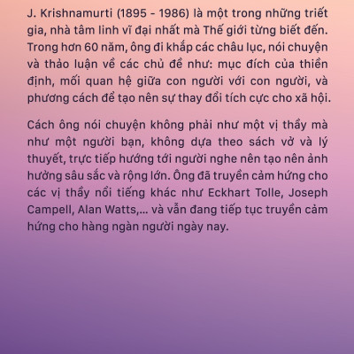 Combo sách Krishnamurti Thực Tại Hiện Tiền và Lấp Đầy Trống Rỗng