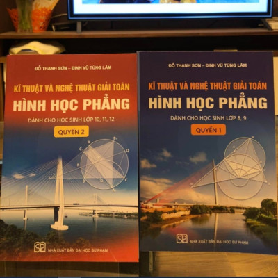 Combo 2 cuốn Sách Kĩ thuật và nghệ thuật giải toán hình học phẳng - quyển 1 + 2 (Dành cho học sinh lớp 8, 9 10, 11, 12)