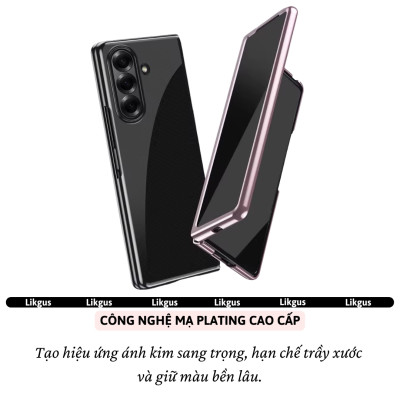 Ốp Lưng Mạ Viền Cao Cấp Cho Samsung Galaxy Z Fold 7 hiệu Likgus Platinum – Chống Sốc, Chống Trầy, Trong Suốt Sang Trọng, Siêu Mỏng Nhẹ - Hàng nhập khẩu