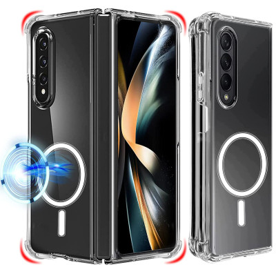 Ốp lưng chống sốc trong suốt hỗ trợ sạc Maqsafe cho Samsung Galaxy Z Fold 3 / Z Fold 4 hiệu Likgus Maqsafe Magetic Case siêu mỏng 1.5mm, độ trong tuyệt đối, chống trầy xước, chống ố vàng, tản nhiệt tốt - hàng nhập khẩu