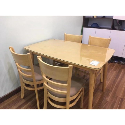Bộ bàn ăn cabin tự nhiên 1m2 + 4 ghế cabin  Thương hiệu Nội Thất Bình Long 