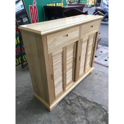 Tủ Đựng Giày Dép Thông Minh Cửa Lùa 4 Cánh Gỗ Thông 100% ( Ngang 1m2 )