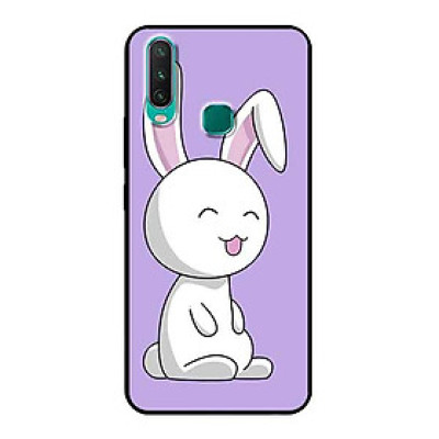 Ốp Lưng in cho Vivo Y15 Mẫu Thỏ Nền Tím - Hàng Chính Hãng