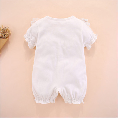 Body cộc tay cho bé gái sơ sinh, áo liền quần đùi dáng công chúa siêu xinh, ren viền cổ sang chảnh, chất mịn đẹp | MS10