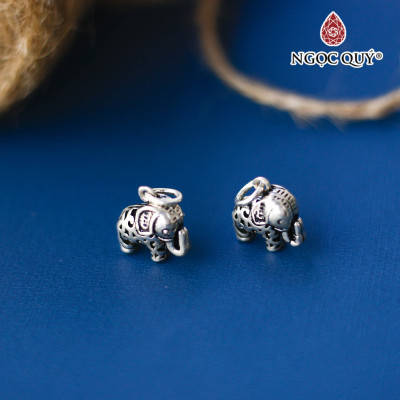 Charm bạc con voi treo - Ngọc Quý Gemstones