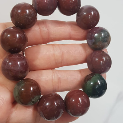 Vòng Tay Nam đá casidon Size vòng 18mm Vòng đẹp hiếm màu nâu đất xám ít vân xanh hợp mệnh thổ ạ