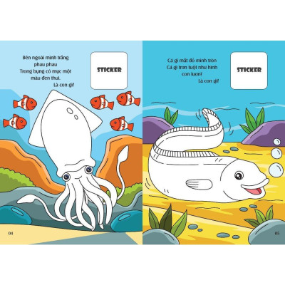 Sách - Bé Tô Màu - Khám Phá Đại Dương Bí Hiểm - 20+ Hình Dán Sticker - Việt Thư