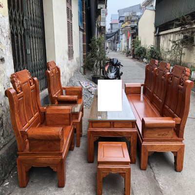 Bộ bàn ghế Âu Á gỗ Gõ Đỏ