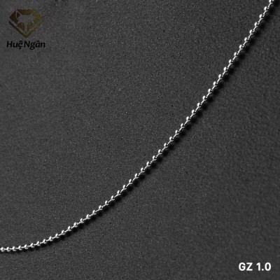 Dây chuyền bạc Ý 925 Huệ Ngân Dây bi trơn GZ