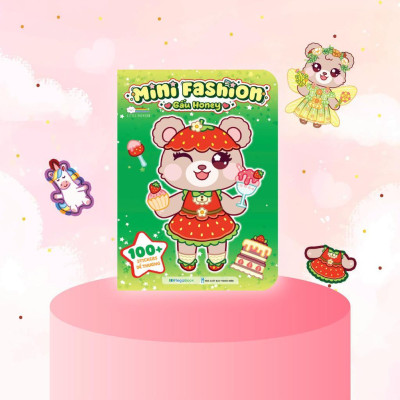 Sách - Mini Fashion - Gấu Honey - Bóc Dán Hơn 100+ Stickers Váy, Phụ Kiện Xinh Đẹp Cho Bé Gái - Megabook
