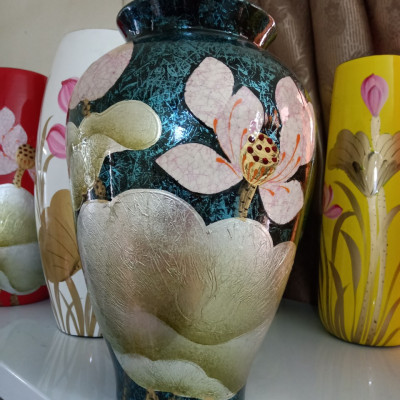 Lọ hoa khảm trứng gốm sứ Bát Tràng