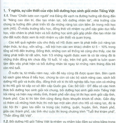 Bồi Dưỡng Học Sinh Giỏi Tiếng Việt Ở Tiểu Học