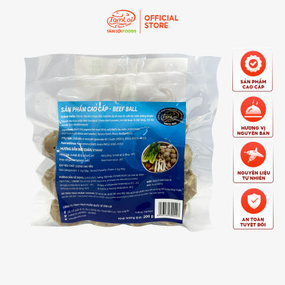 Bò viên Tâm Lợi, loại cao cấp - Dai ngon tự nhiên - Đảm bảo sức khoẻ - Giao nhanh trong 3h - 200gr