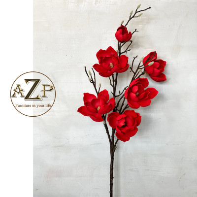 HOA NGỌC LAN ĐỎ - Hoa Vải mềm mại Như Thật - Hàng Nhập Khẩu Thái Lan Size 125cm AZP-HOA-NL-02-DO