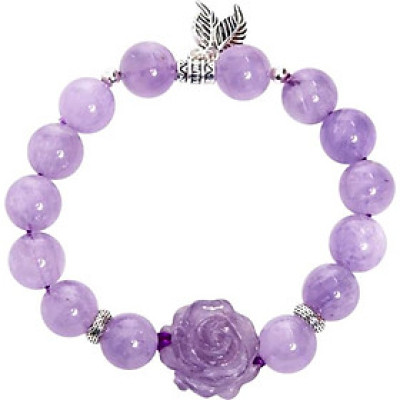 Vòng Thạch Anh Tím Ngọc Phối Hoa Mẫu Đơn Ngọc Quý Gemstones VT6