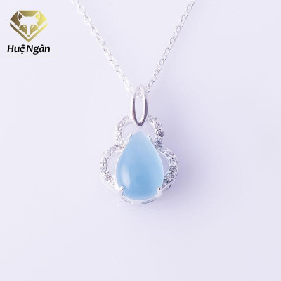 Dây chuyền bạc Ý 925 Huệ Ngân - Mặt đá phong thủy YYD136