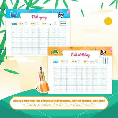Sách - Phiếu Luyện Viết Cùng Gấu Kiki 1 - Luyện Viết Các Nét Cơ Bản - Megabook