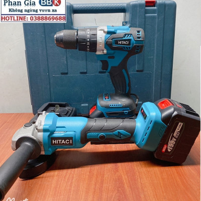 Bộ Combo 2 Máy Gồm Máy Khoan Pin Và Máy Mài Pin Dùng Pin 15 Cell 199V Lõi Đồng Không Than - Tặng Hộp Đựng - Bảo Hành 12 Tháng