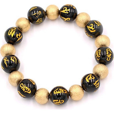 Vòng đeo tay - thạch anh đen Phật chú 12 ly VTEPVHVM1 - hợp mệnh Thủy, mệnh Mộc