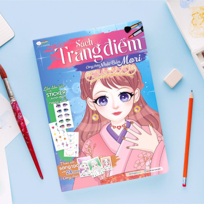 Sách - Trang Điểm Công Chúa Nhật Bản Mori - Tô Màu Và Bóc Dán Hơn 100+ Stickers Xinh Đẹp Cho Bé Gái - Megabook