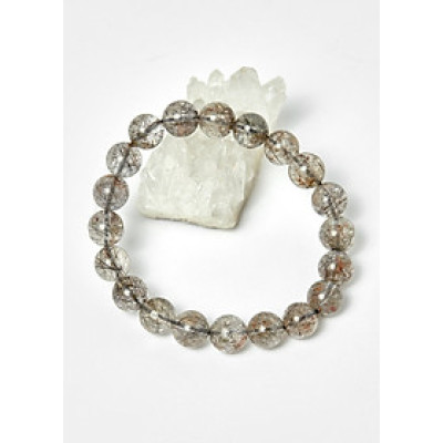 Vòng thạch anh ưu linh tóc đen hạt 9mm, đk 52mm mệnh thủy, mộc - Ngọc Quý Gemstones