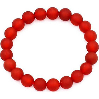 Vòng đeo tay Thạch Anh Đỏ Mờ 8 ly 21 hạt - hợp mệnh Hỏa, mệnh Thổ