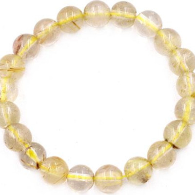 Chuỗi đeo tay Thạch Anh Tóc Vàng 7 ly 21 hạt - hợp mệnh Kim, mệnh Thổ - Chuỗi size nhỏ phù hợp cho nữ